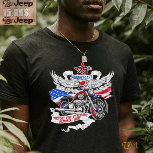 Victory for veteransmemorial ride 25th anniversary motorcycle shirt