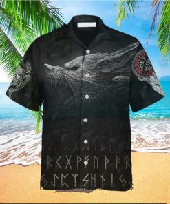 Viking Fenrir Wolf Aloha Hawaiian Shirt