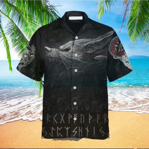 Viking Fenrir Wolf Aloha Hawaiian Shirt