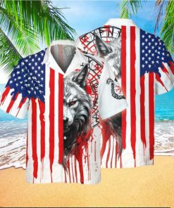 Viking Fenrir’s Fury Patriotic Valor Summer Hawaiian Shirt