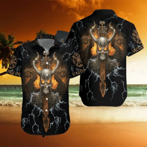 Viking Skull Aloha Hawaiian Shirts For Men And Women