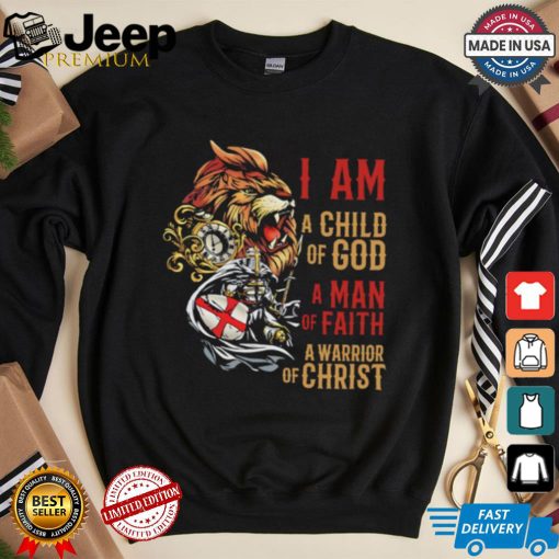 Viking lion I am a child of god a man of faith a warrior of Christ shirt