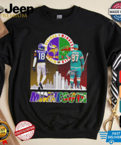 Vikings Justin Jefferson x Wild Kirill Kaprizov Minnesota skyline shirt