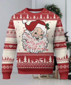 Vintage Christmas Santa Claus Face Xmas Funny Old Fashioned Ugly Christmas Sweater