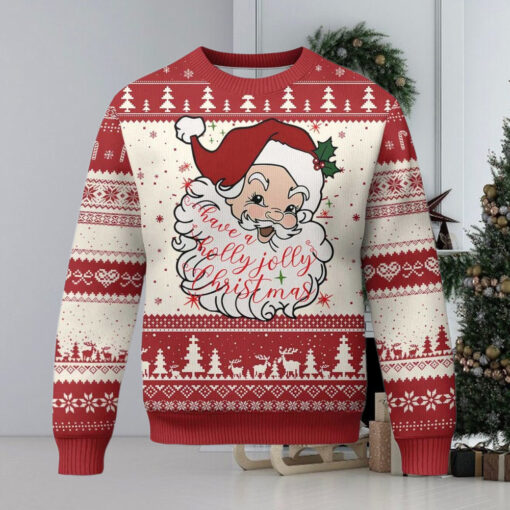 Vintage Christmas Santa Claus Face Xmas Funny Old Fashioned Ugly Christmas Sweater