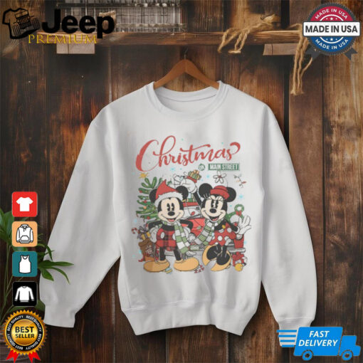 Vintage Disney Christmas On Main Street Shirt, Mickey Minnie Very Merry Christmas Party 2024 Shirt