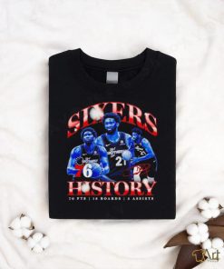 Vintage Joel Embiid Philadelphia 76ers sixers history signature shirt