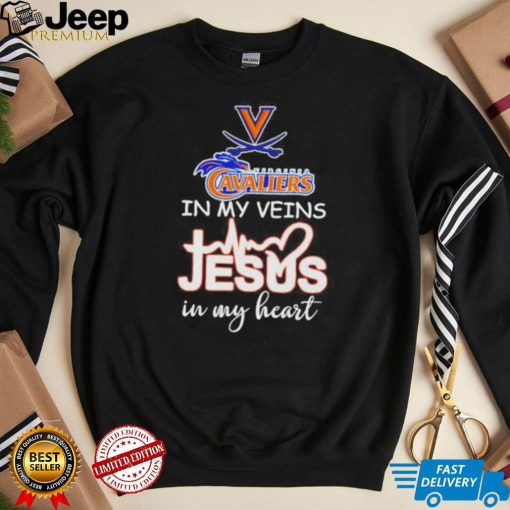 Virginia Cavaliers basketball in my veins Jesus in my heart shirt