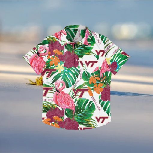 Virginia Tech Hokies Flamingo Hawaiian Shirt