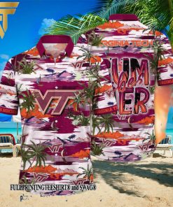 Virginia Tech Hokies NCAA Flower For Fan All Over Printed Hawaii Shirt And Tshirt