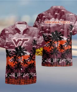 Virginia Tech Hokies Palms Tree Hawaiian Shirt