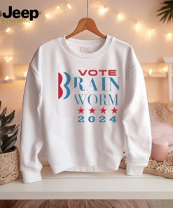 Vote Brain Worm 2024 Ladies Boyfriend Shirt