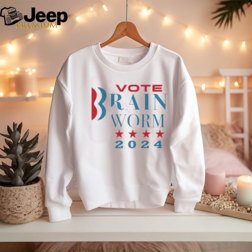 Vote Brain Worm 2024 Ladies Boyfriend Shirt