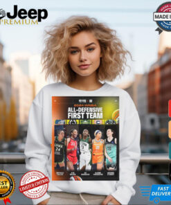 WNBA All Defensive First team Are Napheesa Collier, A’ja Wilson, Ezi Magbegor, Dijonai Carrington, Breanna Stewart 2024 Poster t shirt