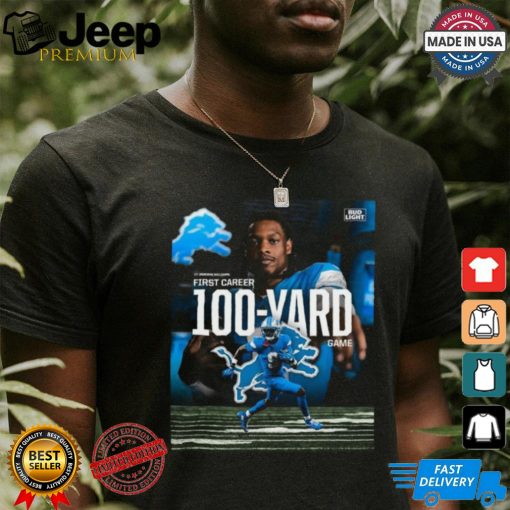 WR Jameson Williams Detroit Lions First Career 100 Yard game shirt