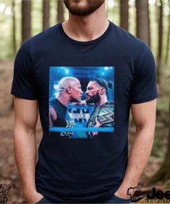 WWE Wrestle Mania 40 The Rock And Roman Reigns Face To Face Find Out The Real Head Of The Table Unisex T Shirt