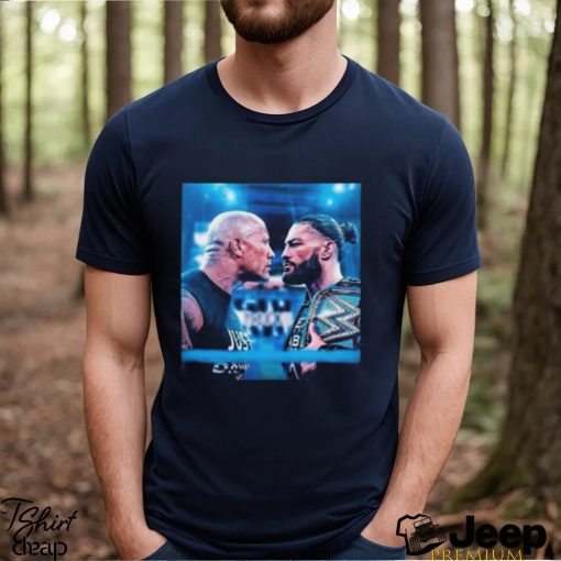 WWE Wrestle Mania 40 The Rock And Roman Reigns Face To Face Find Out The Real Head Of The Table Unisex T Shirt