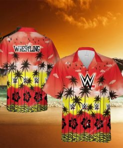 WWE Wrestling Line Luau Logo AOP Hawaiian Shirt Gift For Fans