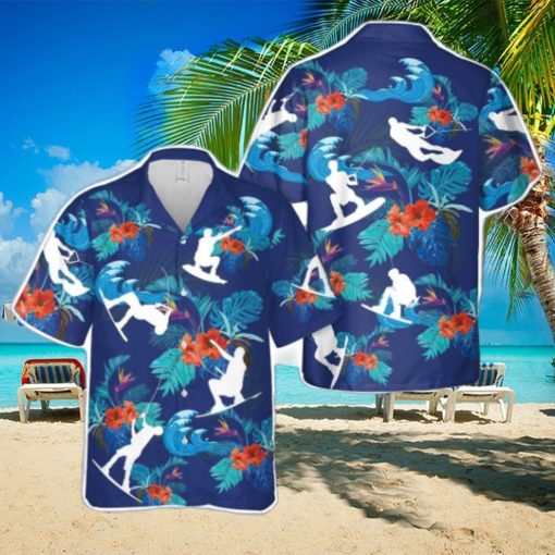 Wakeboarding Silhouettes Hawaiian Shirt Summer Holiday Gift