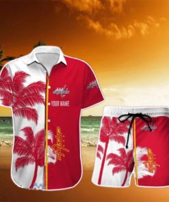 Washington Capitals Hawaiian Shirt And Short Palm Tree Custom Name