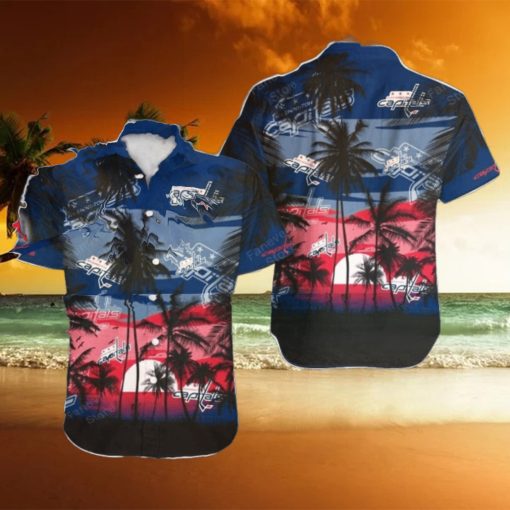 Washington Capitals NHL Hawaii Coconut And Logo Full Printed Hawaiian Shirt