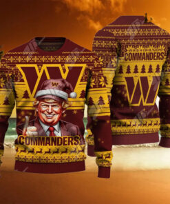 Washington Commanders Christmas Donald Trump Knitted Sweater