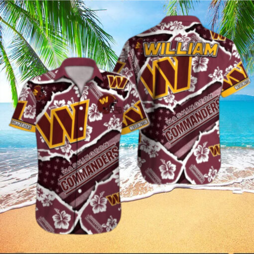 Washington Commanders Floral Pride Hawaiian Shirt