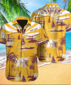 Washington Commanders Golden Sail Hawaiian Shirt