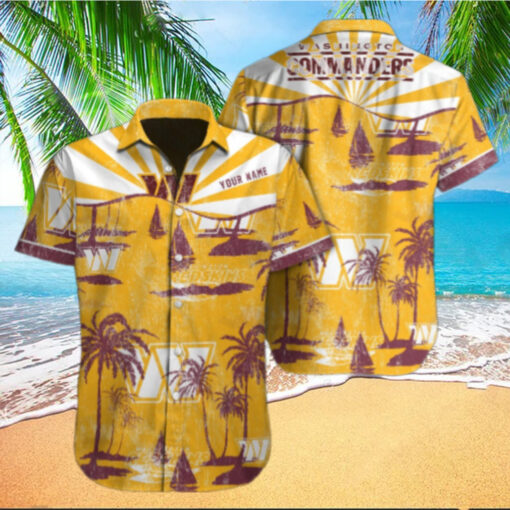 Washington Commanders Golden Sail Hawaiian Shirt