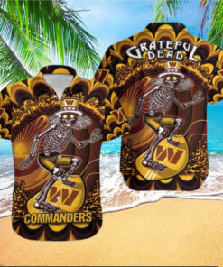Washington Commanders Grateful Skeleton Hawaiian Shirt
