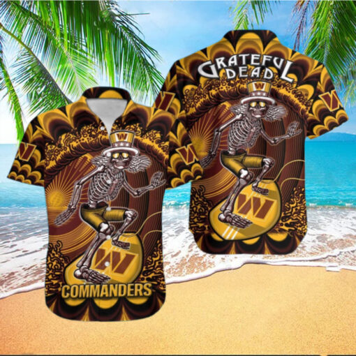 Washington Commanders Grateful Skeleton Hawaiian Shirt