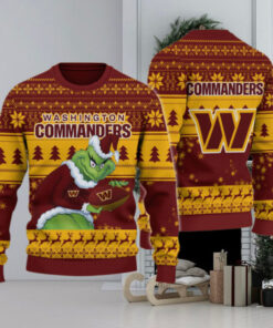 Washington Commanders Grinch Ugly Christmas Sweater