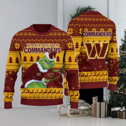 Washington Commanders Grinch Ugly Christmas Sweater