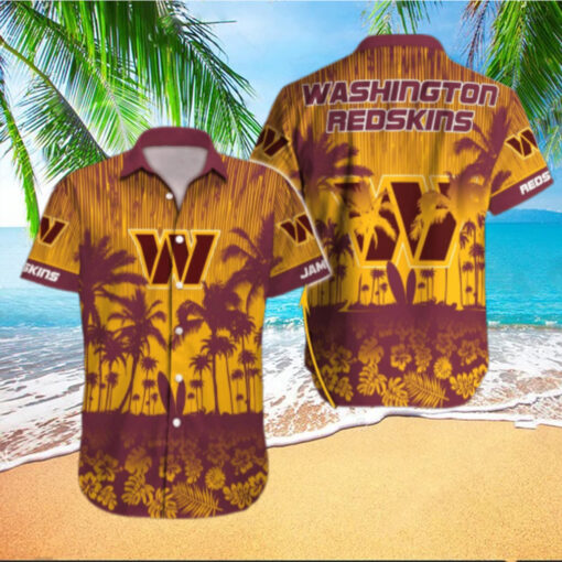 Washington Commanders Island Sunset Hawaiian Shirt