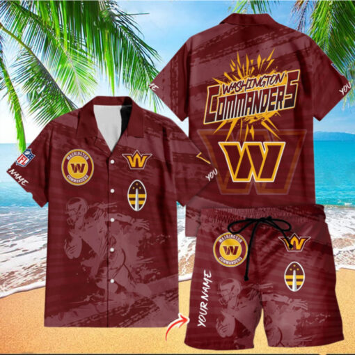 Washington Commanders Personalized Blaze Hawaiian Shirt