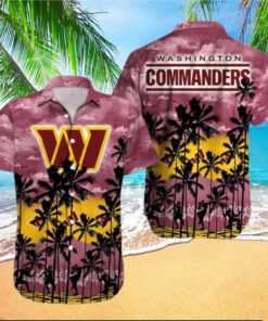 Washington Commanders Sunset Palm Hawaiian Shirt