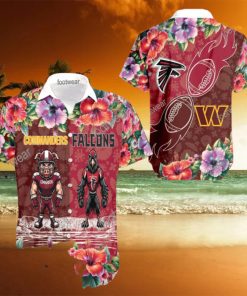 Washington Commanders VS NFL Atlanta Falcons Mascot Vintage New Beach Hawaiian Shirt Gift For Fans