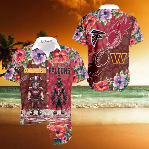 Washington Commanders VS NFL Atlanta Falcons Mascot Vintage New Beach Hawaiian Shirt Gift For Fans