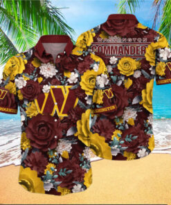 Washington Commanders Vintage Bloom Hawaiian Shirt