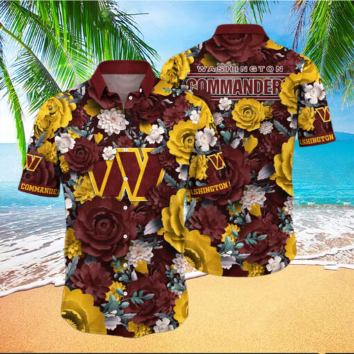 Washington Commanders Vintage Bloom Hawaiian Shirt