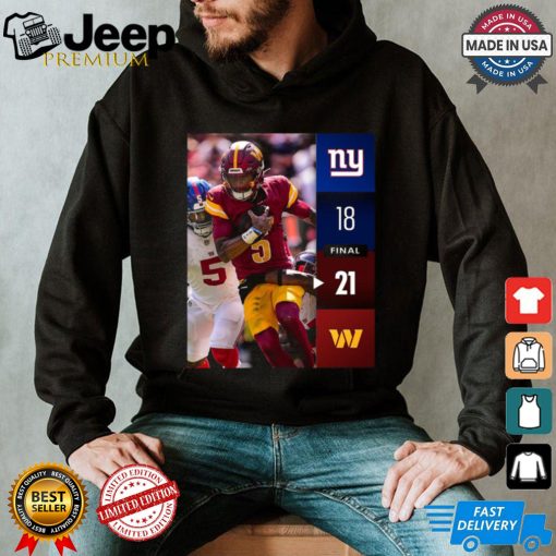 Washington Commanders Win 21 18 New York Giants 2024 NFL Week 2 Final Score Shirt