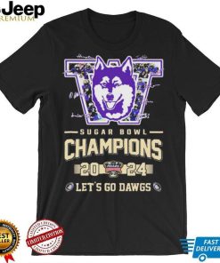 Washington Huskies Logo Players Signatures Sugar Bowl 2024 Champions Let’s Go Dawgs Shirt