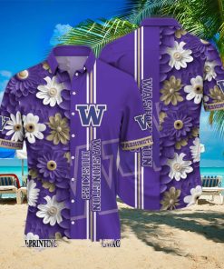 Washington Huskies NCAA Flower Awesome Outfit Hawaii Shirt And Tshirt