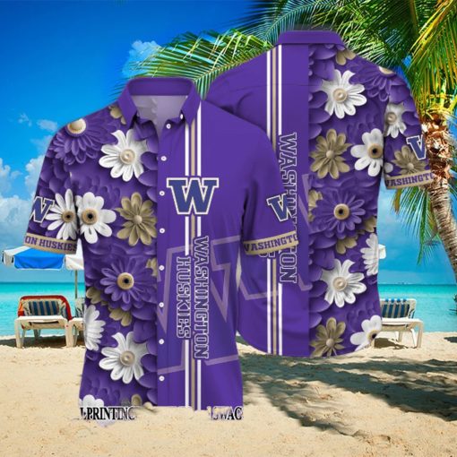 Washington Huskies NCAA Flower Awesome Outfit Hawaii Shirt And Tshirt