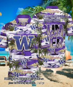 Washington Huskies NCAA Flower Pattern All Over Print Hawaii Shirt And Tshirt