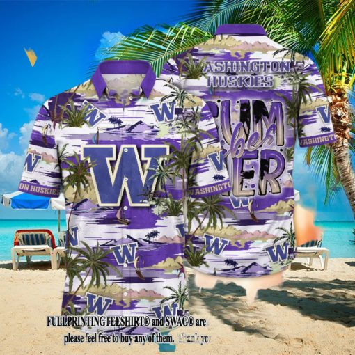 Washington Huskies NCAA Flower Pattern All Over Print Hawaii Shirt And Tshirt