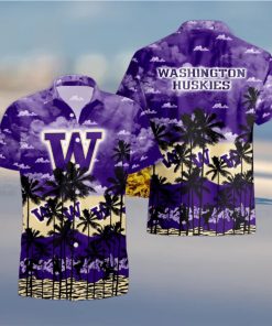 Washington Huskies Palms Tree Hawaiian Shirt