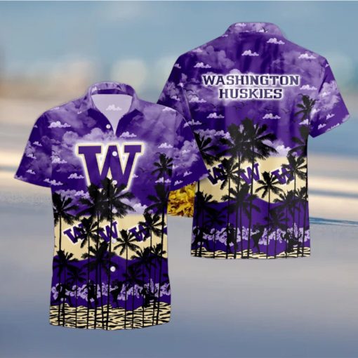 Washington Huskies Palms Tree Hawaiian Shirt