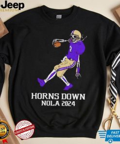 Washington Huskies skeleton horns down nola 2024 shirt