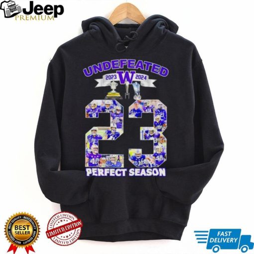 Washington Huskies undefeated 2023 2024 perfect season signatures shirt